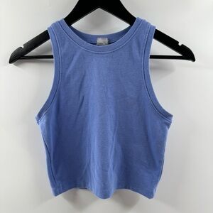 Tilly’s Light Blue Ribbed High Neck Tank Top Size Medium